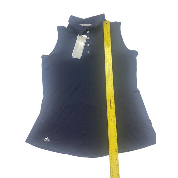 Women's Adidas Golf Climate Essential Sleeveless Polo Tank Navy Size Medium - Picture 7 of 9